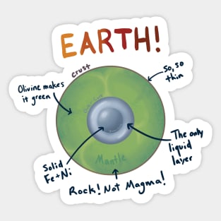 Layers of the Earth Diagram Sticker